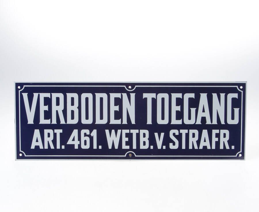 Onbekend Bord metaal "verboden toegang art.nr."