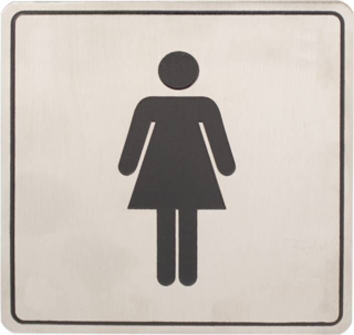 Oxloc *Pictogram rvs 100x100 dames-wc