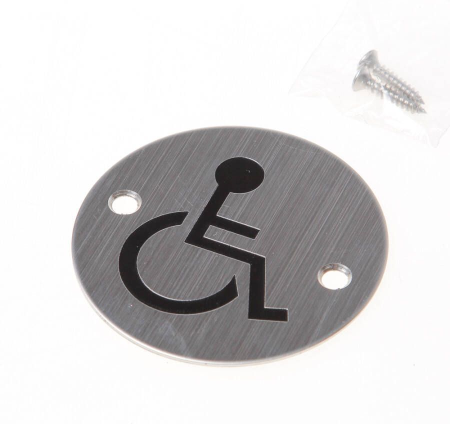Oxloc *Pictogram rvs Ø76mm invalidetoilet