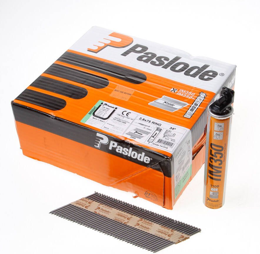 Paslode Nagels+gas im350 2.8x75ring bl.2200st