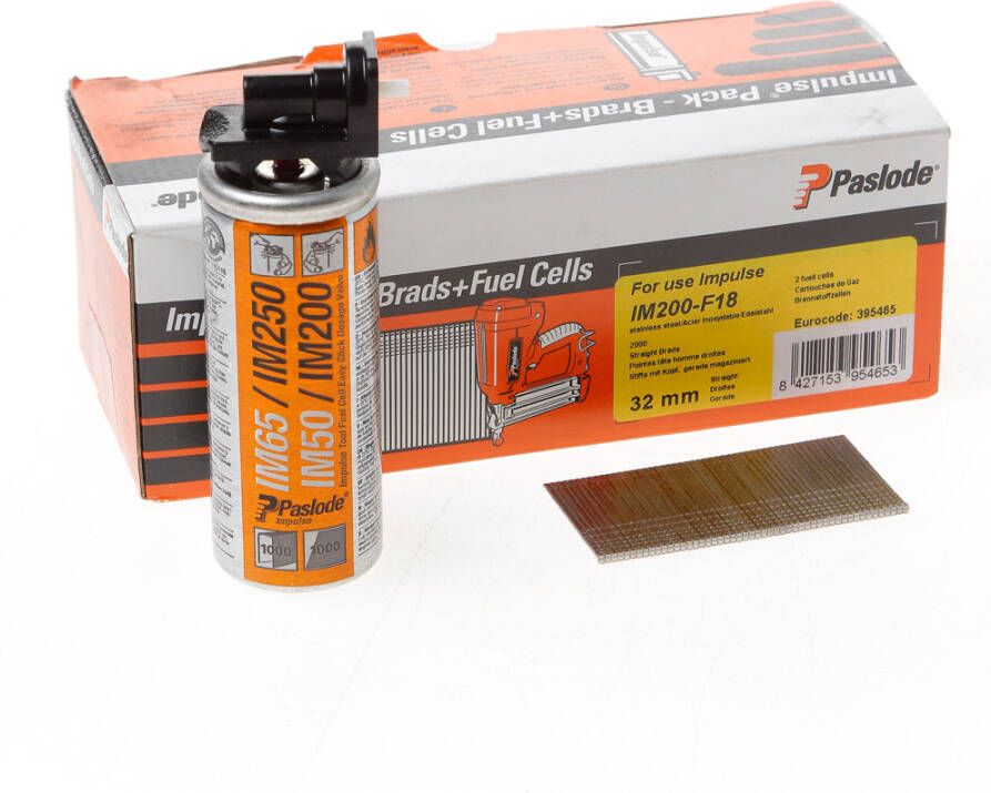 Paslode Nagels+gas im50 f18 32mm rvs2000st