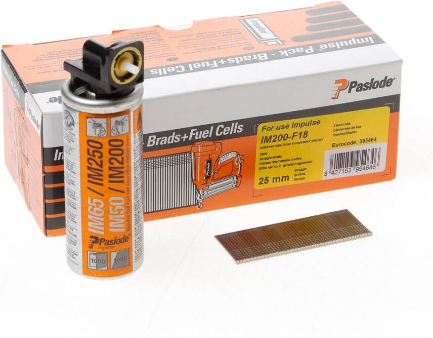 Paslode Nagels+gas im50 f18 38mm rvs2000st