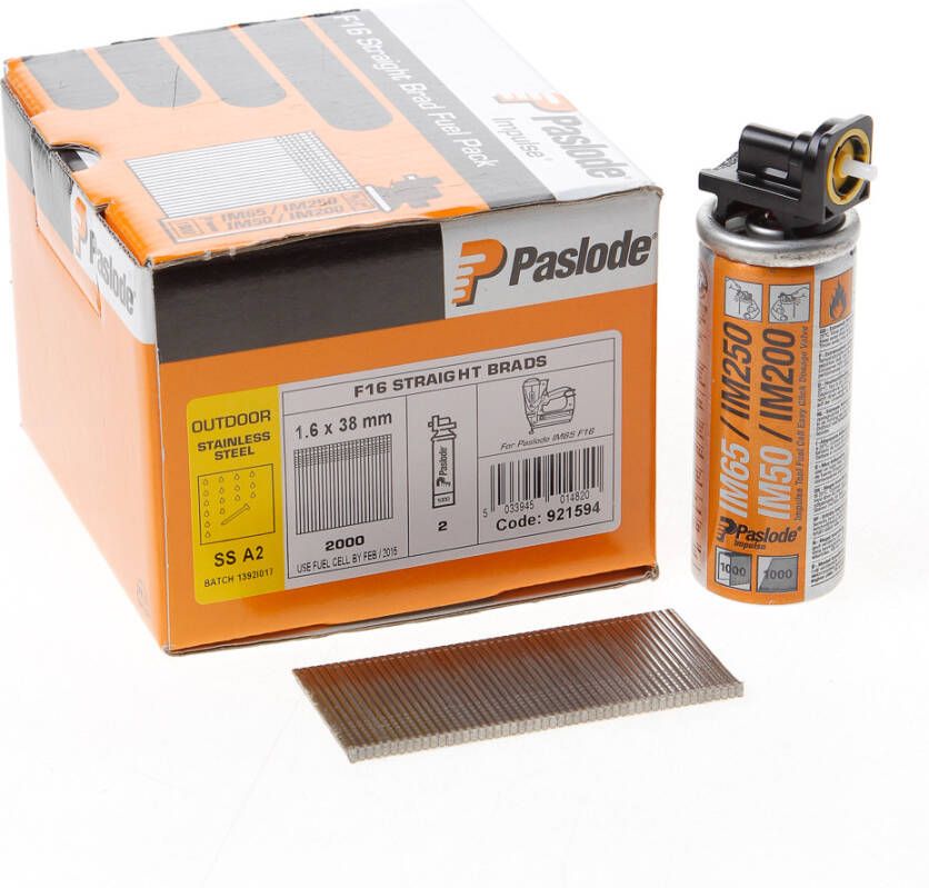 Paslode Nagels+gas im65 f16 38mm rvs2000st
