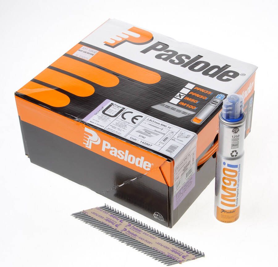 Paslode Nagels+gas im90i 2.8x51ring vz.3750st