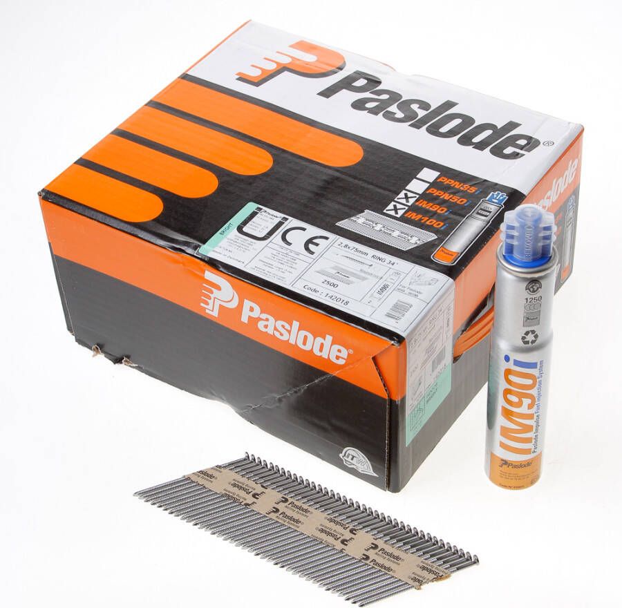 Paslode Nagels+gas im90i 2.8x75ring bl.2500st