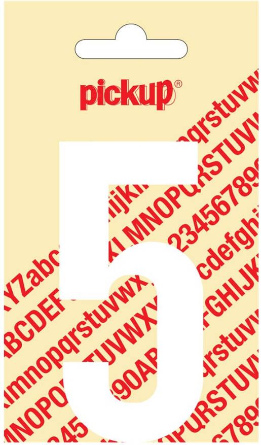 Pickup Plakcijfer Nobel 90 mm wit 5