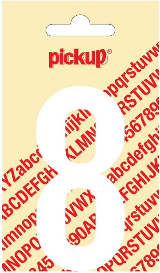 Pickup Plakcijfer Nobel 90 mm wit 8