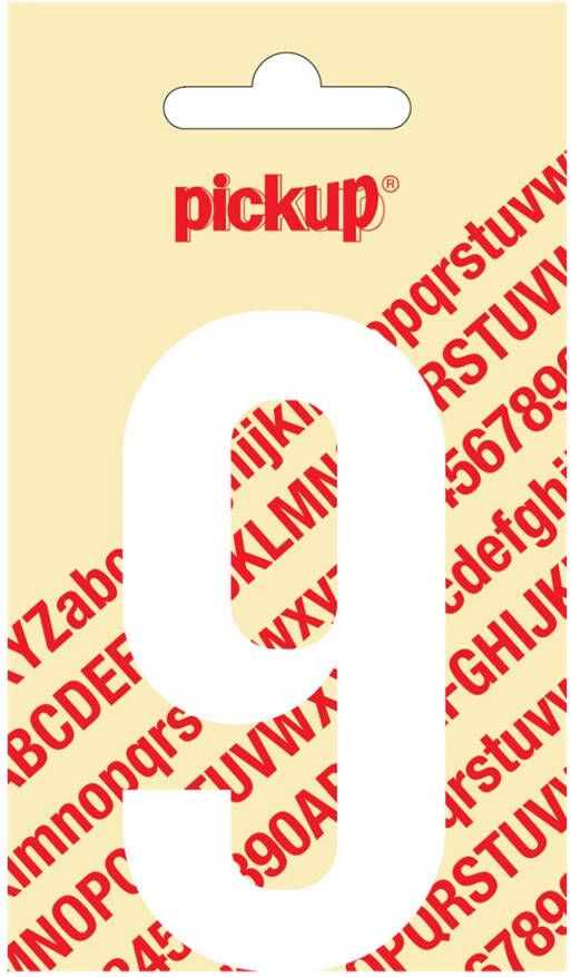 Pickup Plakcijfer Nobel 90 mm wit 9