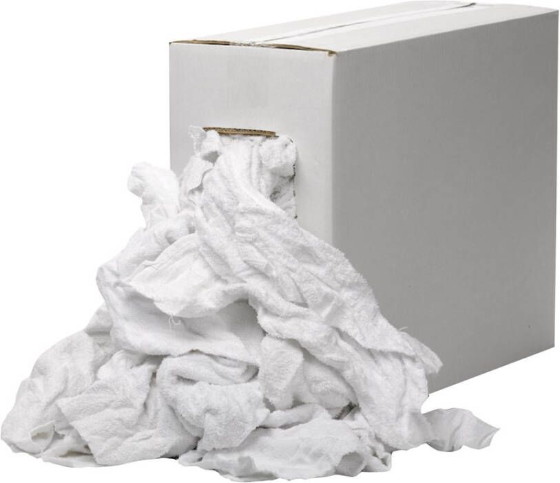 Primp Poetsdoek badstof wit gesneden (8kg)