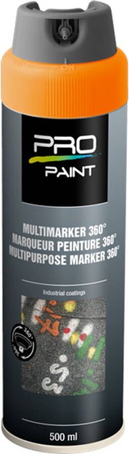 PRO-Paint Spuitverf multimarkeer 360gr fluor oranje 8-12 mnd (500ml)