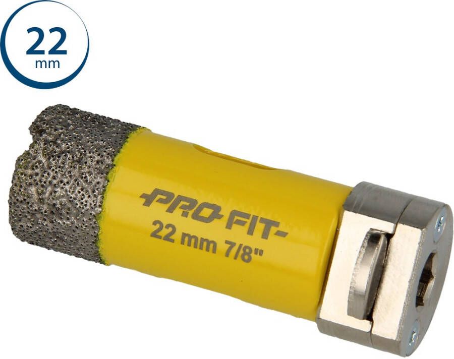 Mtools ProFit Diamantboor met geïntegreerde Click & Drill adapter 22 mm. |