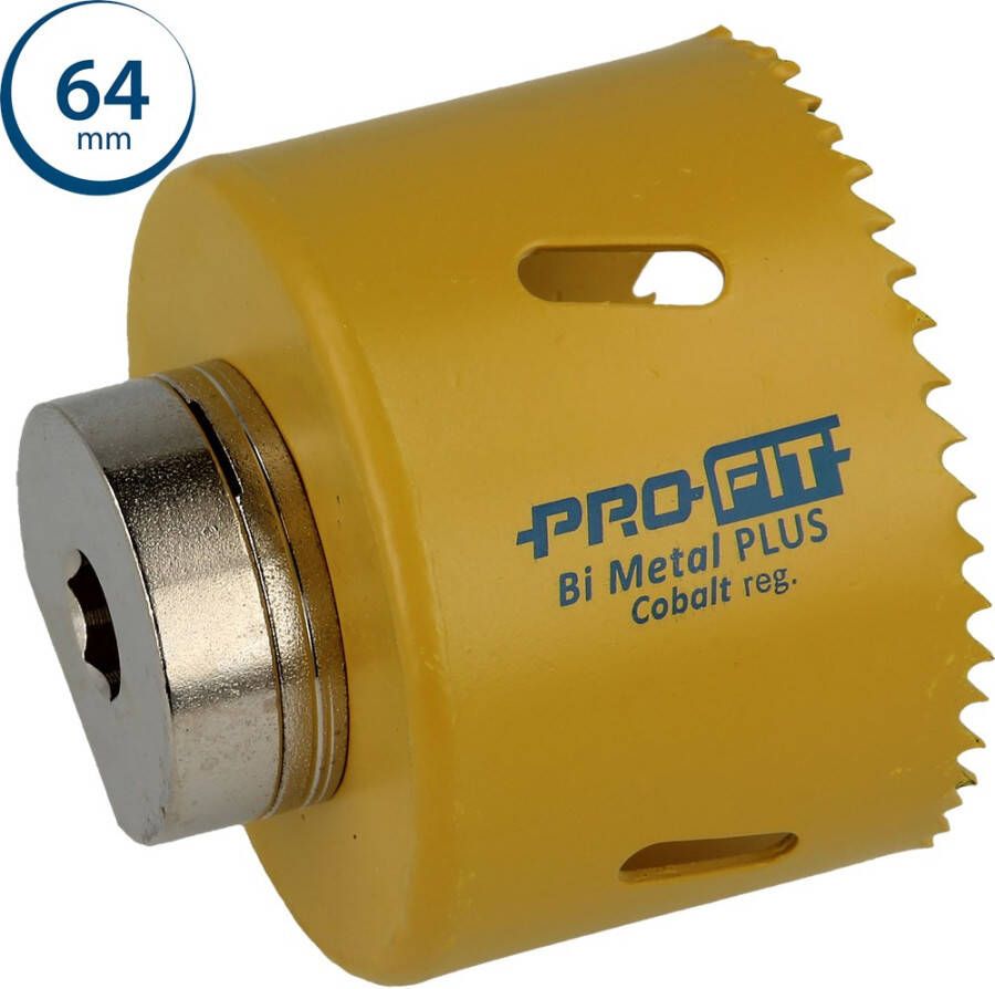 Mtools ProFit BiMetal PLUS gatzaag 64 mm met regelmatige vertanding. |