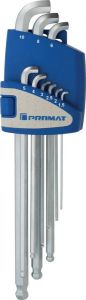 Promat Haakse schroevendraaierset | 9-delig kunststof houder | SW 1 5-10 mm | korte poot extra kort kogelkop 4000825109