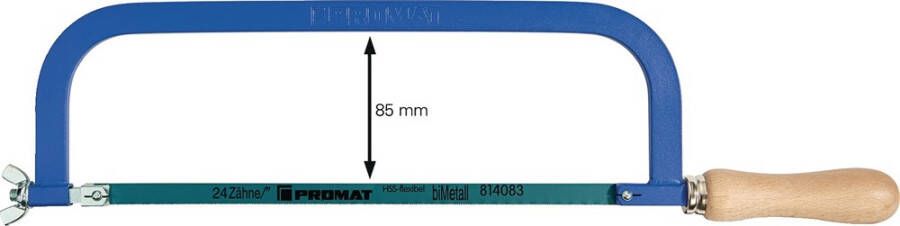 Promat Metaalzaagbeugel | bladlengte 300 mm 24 tanden inch | houten heft poedergecoat 4000814059