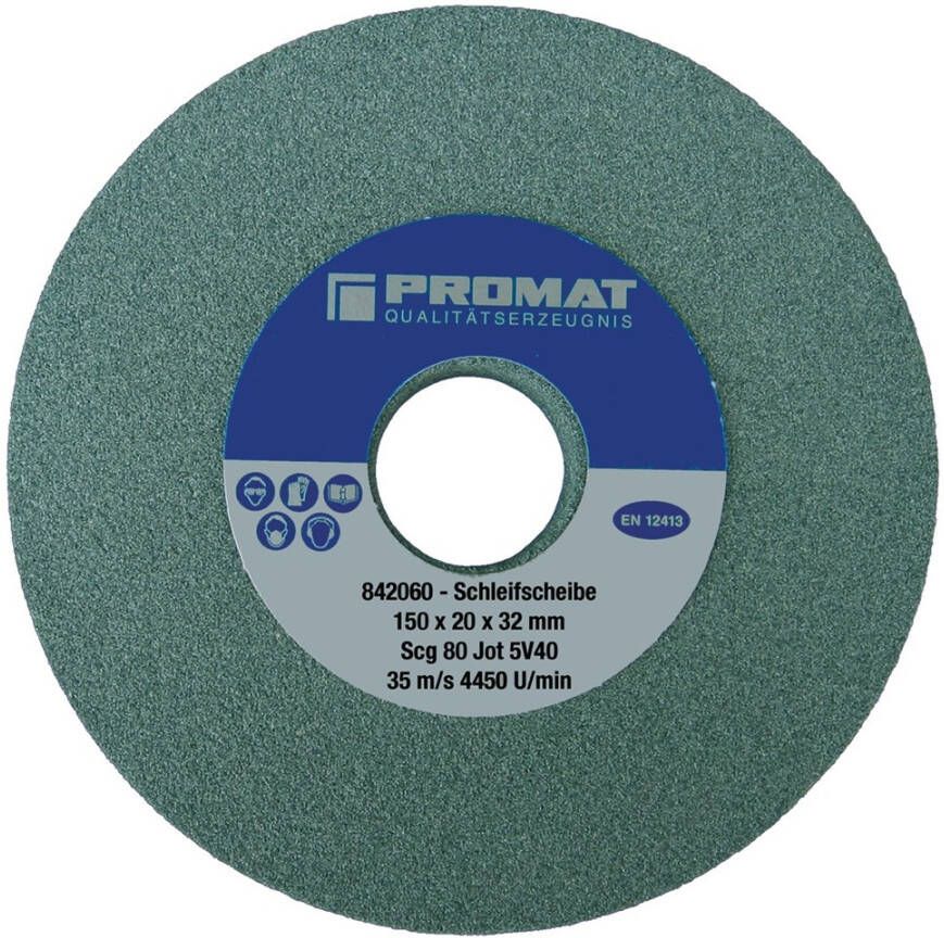 Promat Slijpmachineschijf | d.200xB25x32mm fijn 80 | vorm A | siliciumcarbide 4000842068