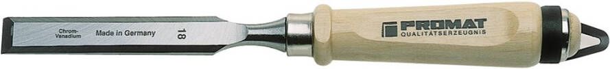 Promat Tecwerk Steekbeitel | snedebreedte 20 mm met klem | heft van wit beukenhout Ulm vorm | chroom-vanadiumstaal 4000815180