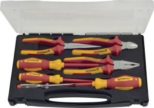 Promat Set tangen gereedschap | 7-delig | meercomponentenhulzen | kunststof koffer VDE 4000810027