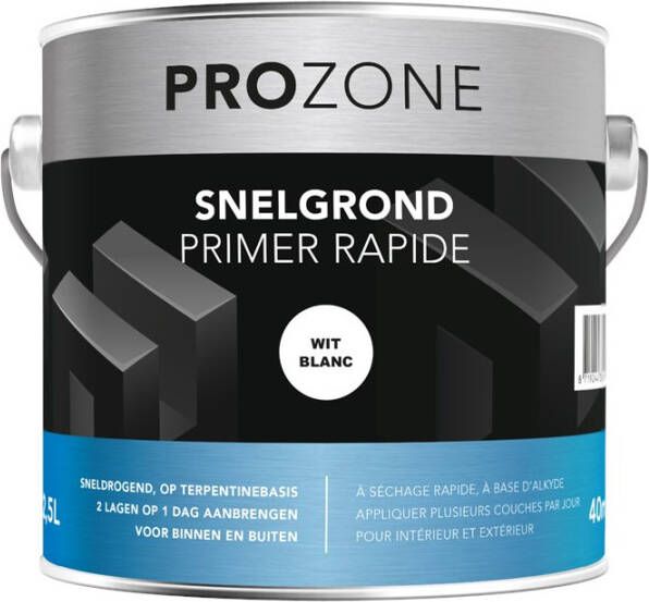 Prozone Grondverf wit snelgrond (2.5 ltr)