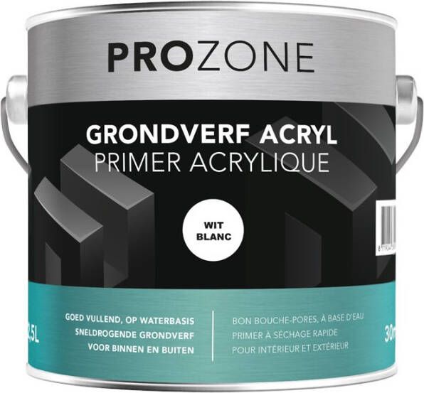 Prozone Grondverf wit watergedragen (2.5 ltr)