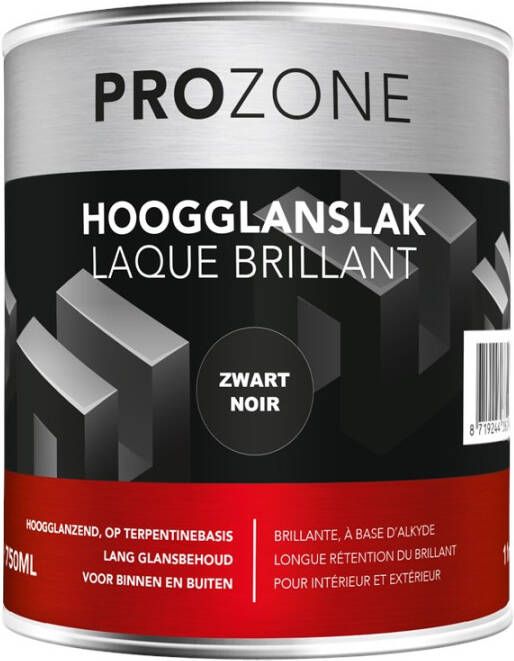 Prozone Hoogglanslak zwart (750ml)