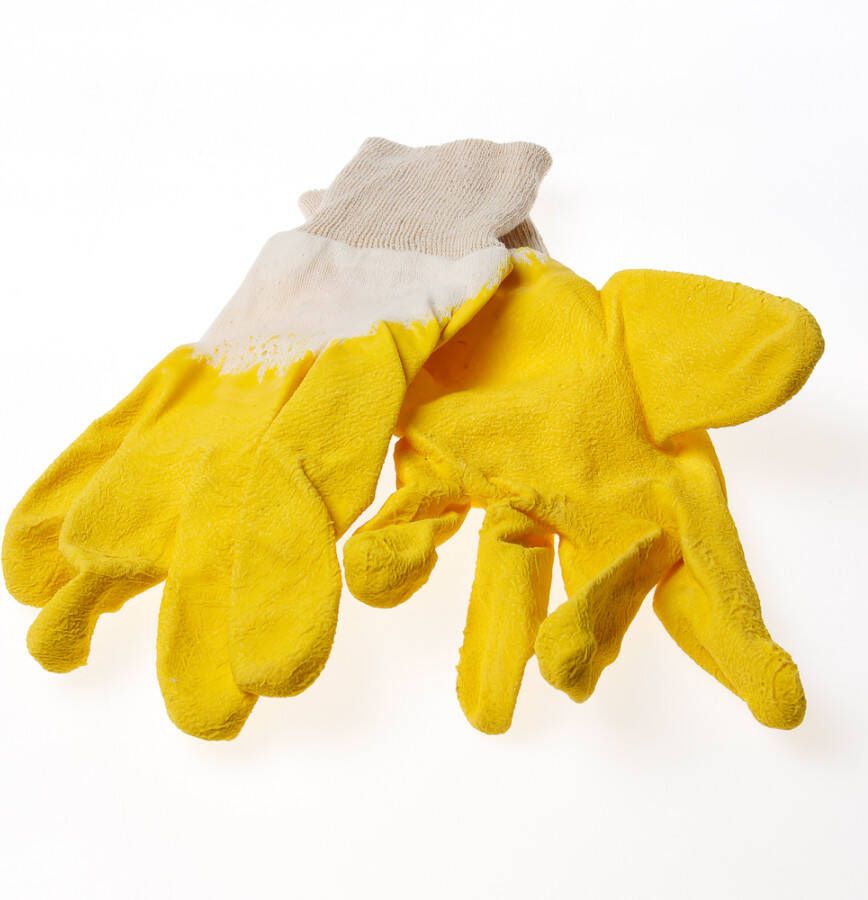 Rehamij Handschoen latex geel vent.rug mt10
