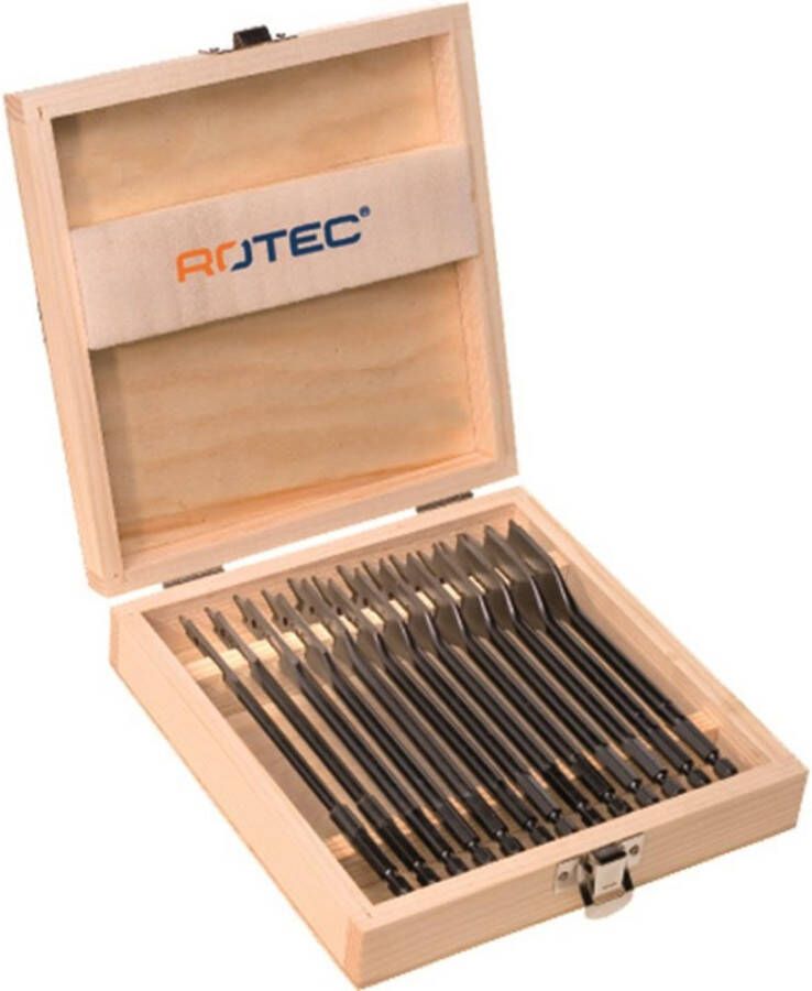 Rotec 13 dlg. Speedborenset in houten kist 6-25mm 9001018 900.1018