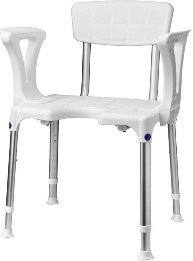 SecuCare Douchestoel Quattro met uitsparing incl rug en arm