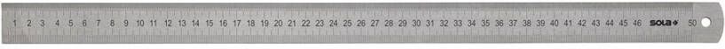 Sola Stalen lineaal 1000x30x1mm RVS LSB1000 dubbelzijdige maatverdeling mm cm 56104701