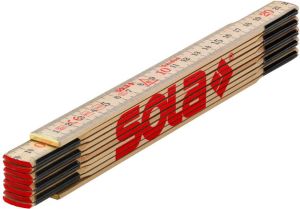 Sola Vouwduimstok hout 2mtr 10-ledig H2 10 naturel EG-Klasse 3 H2 10 SB (H59-2-10) 53010201