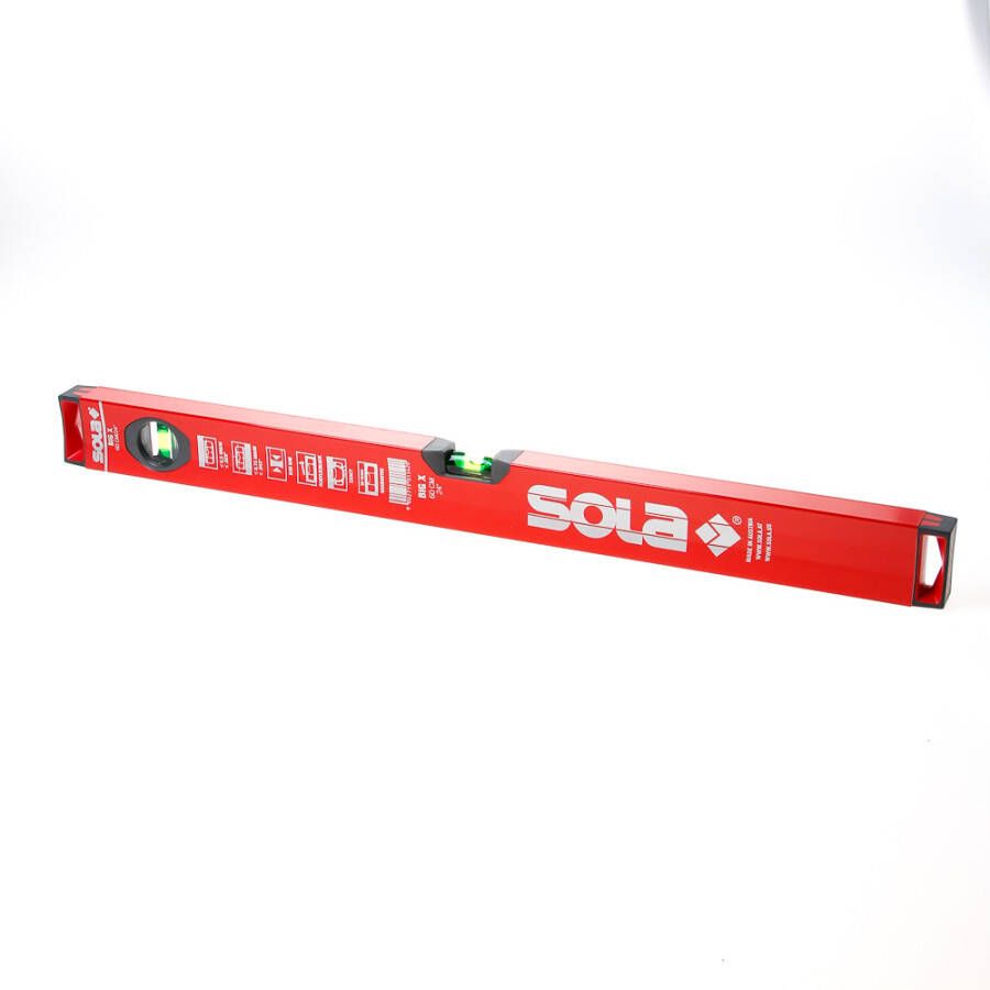 Sola Alu-Waterpas X-profiel BIGX80 80cm 2 libellen 0 50mm m rood 01371101