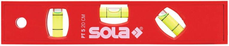 Sola Kunststof waterpas PTM5 20 blister 20cm 3 libellen hobby rood magn. SB 01430620