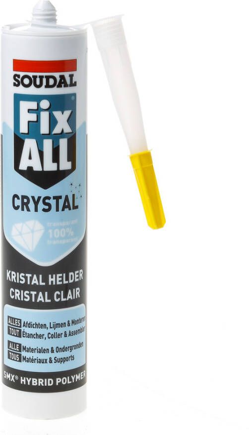 Soudal Fix All Crystal | Lijm- en voegkit | Transparant | 290 ml 110980