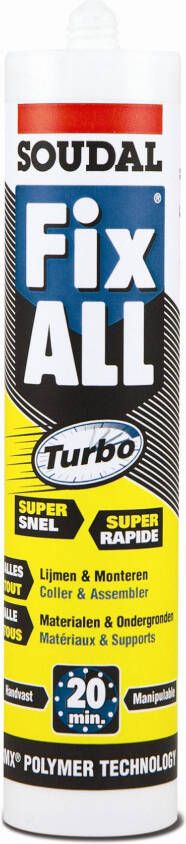 Soudal Fix All Turbo | Lijmkit | Wit | 290 ml 153987
