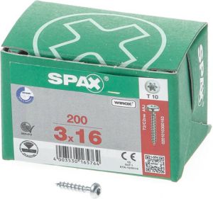 Spax bolkop t10 3 0x16(200)