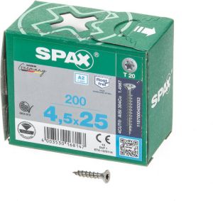 Spax pk t20 rvs vd 4 5x25(200)