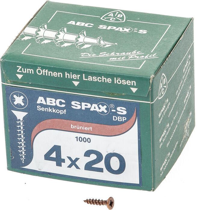 Spax Sp.pl.schr. gebruin.pk 4x20