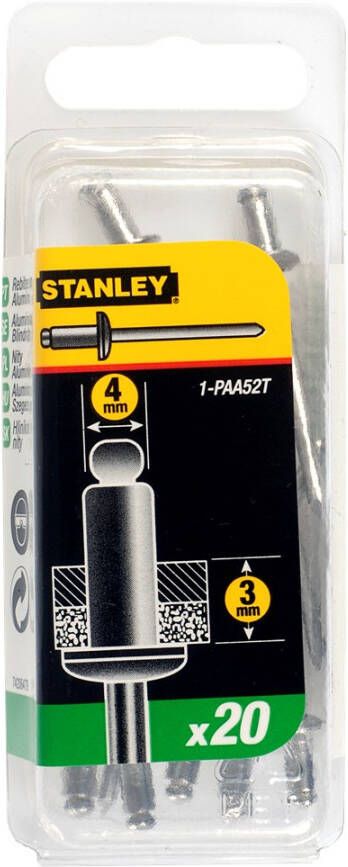 Stanley Handgereedschap Popnagels 4X3mm 20 stuks 1-PAA52T