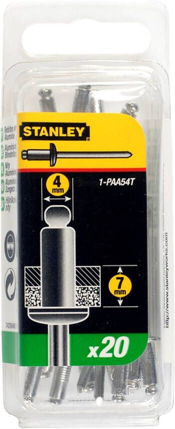 Stanley Handgereedschap Popnagels 4X7mm 20 stuks 1-PAA54T