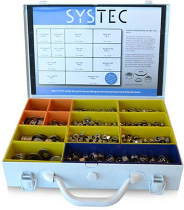 Systec Assortimentskoffer Moeren & Ringen Rvs-A2 Divers M6 M8 M10 8960.60.40102