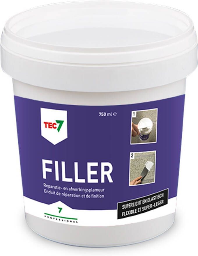 Tec7 Filler pot Alles-in-één vulmiddel en afwerkingsplamuur 750ml 601075000