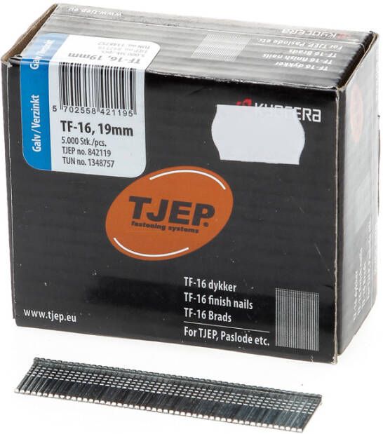Tjep Brad 16G 1.6mm l= 19mm recht verz. (5000)