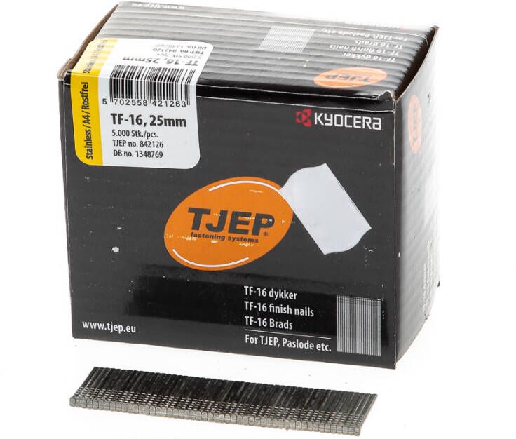 Tjep Brad 16G 1.6mm l= 25mm recht RVS (5000)