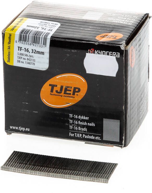 Tjep Brad 16G 1.6mm l= 32mm recht RVS (5000)