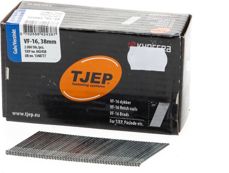 Tjep Brad 16G 1.6mm l= 38mm schuin verz. (2000)