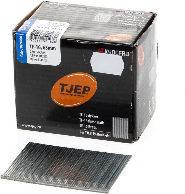 Tjep Brad 16G 1.6mm l= 63mm recht verz. (2500)