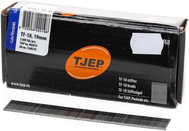 Tjep Minibrad 18G 1.2mm l= 19mm recht verz. (5000)