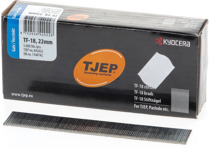 Tjep Minibrad 18G 1.2mm l= 22mm recht verz. (5000)