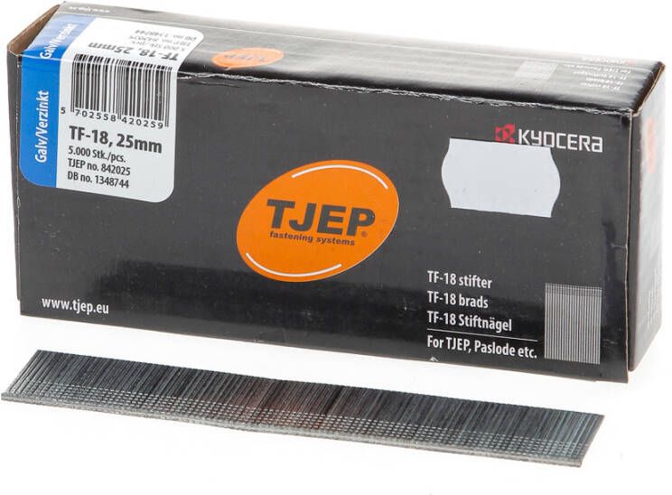 Tjep Minibrad 18G 1.2mm l= 25mm recht verz. (5000)