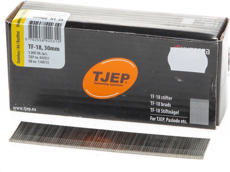 Tjep Minibrad 18G 1.2mm l= 30mm recht RVS (5000)