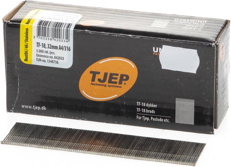 Tjep Minibrad 18G 1.2mm l= 32mm recht RVS (5000)
